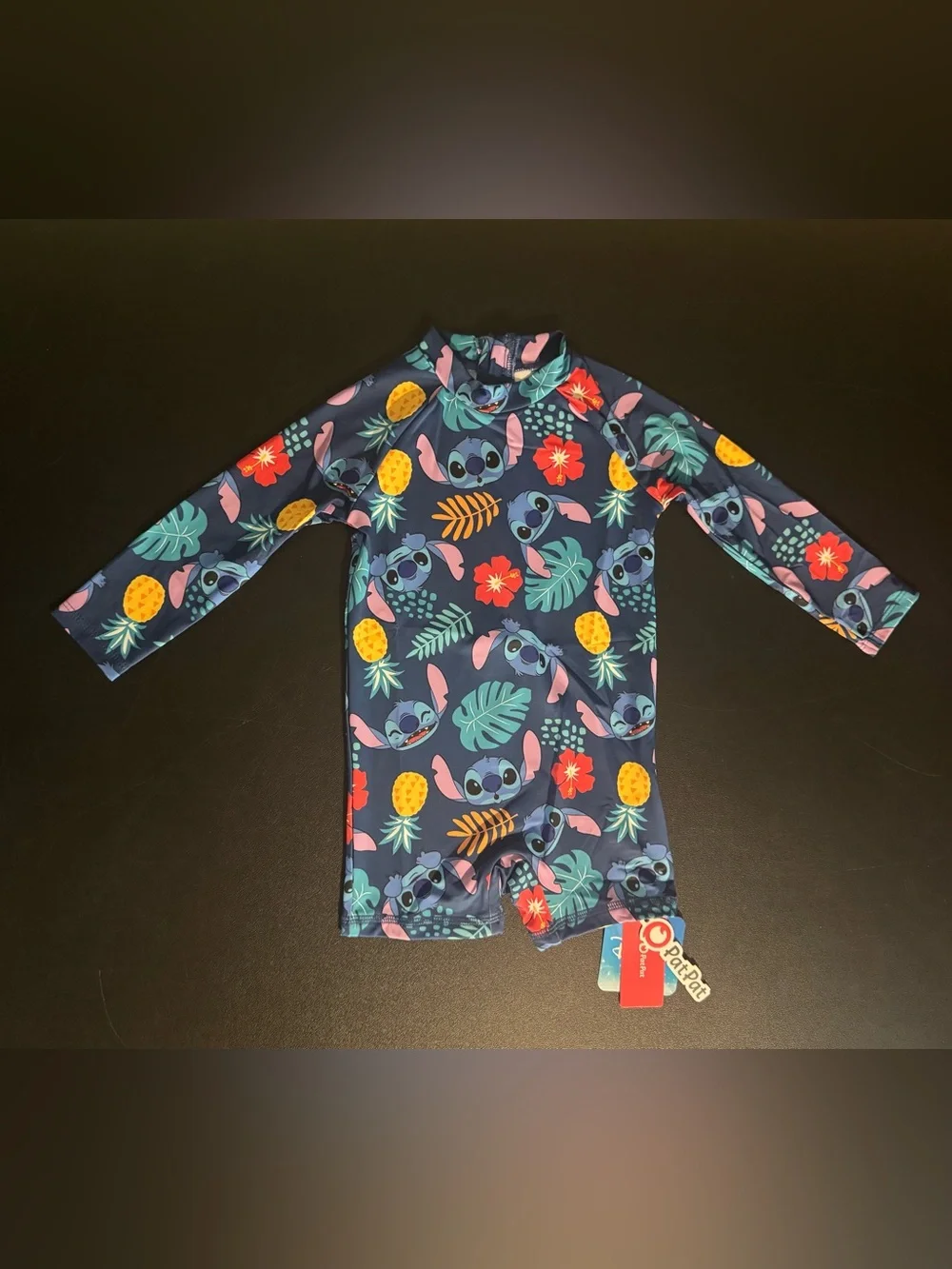 Patpat Disney Stitch Tropical Long Sleeve Rash Guard 12M-18M Swimsuit. New.